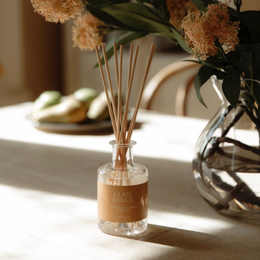 orange blossom reed diffuser by glass & wick
