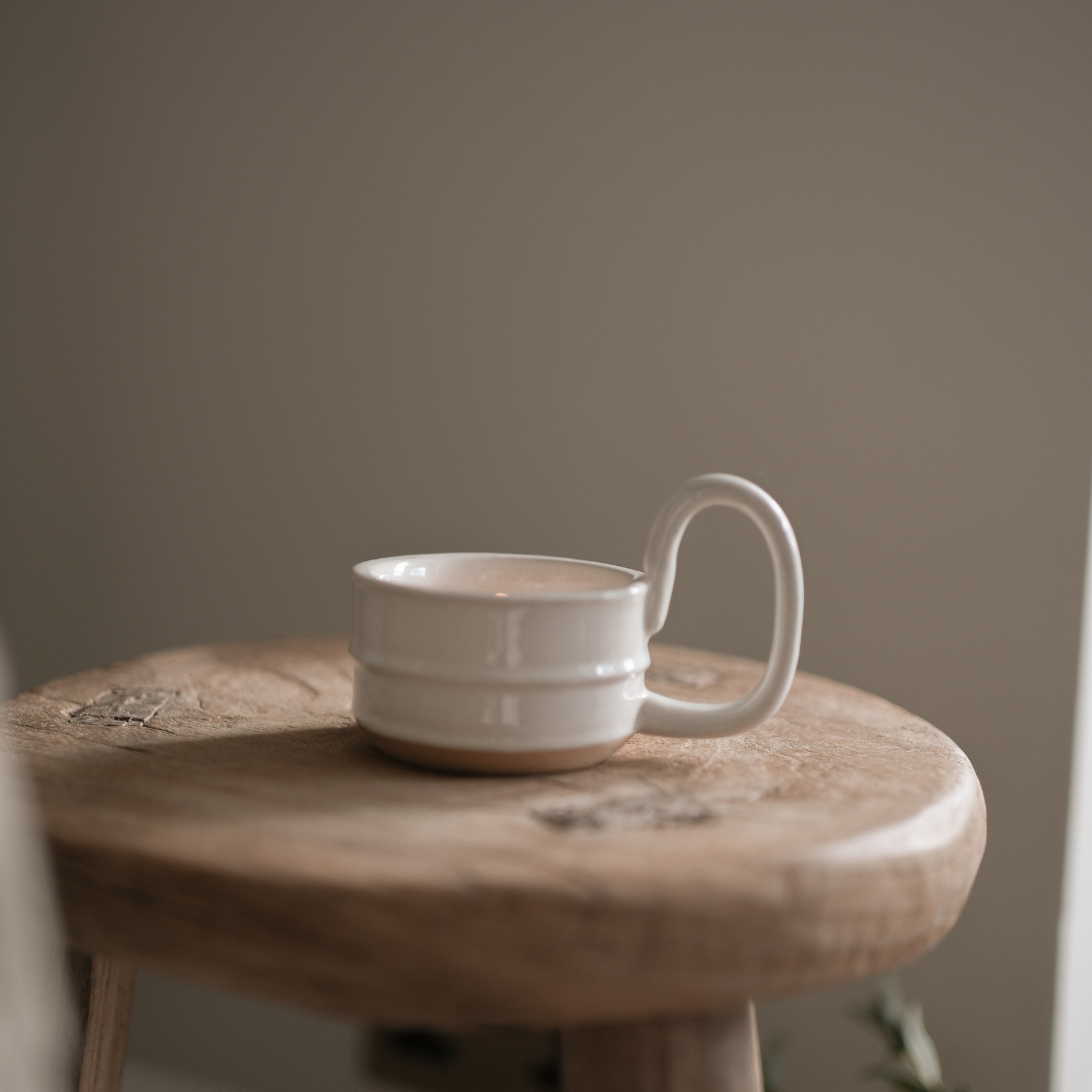 Stoneware Candle Cup - Milk White