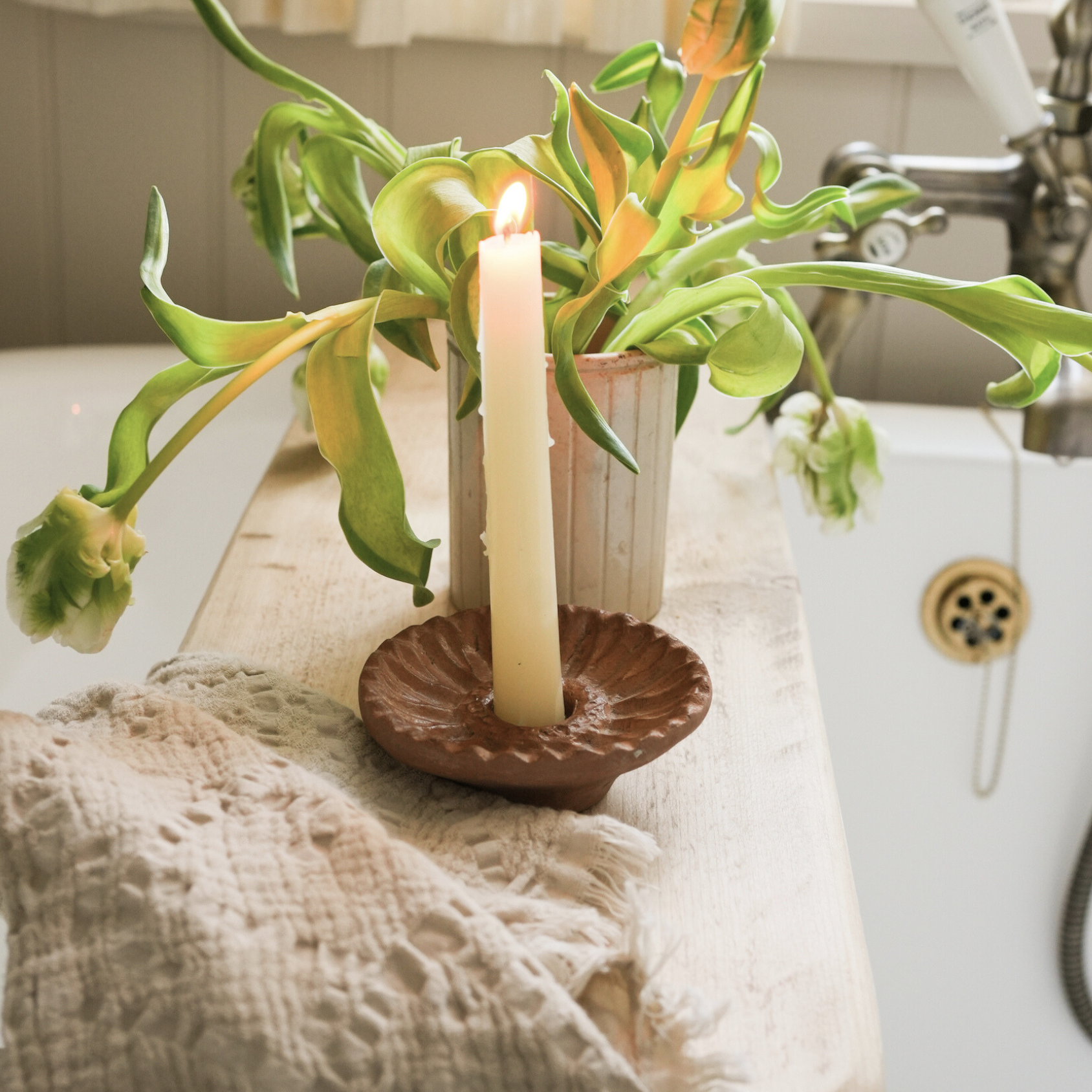 Tuscan Terracotta Candle Holder