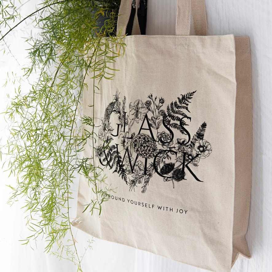 Glass & Wick Large Canvas Tote Bag