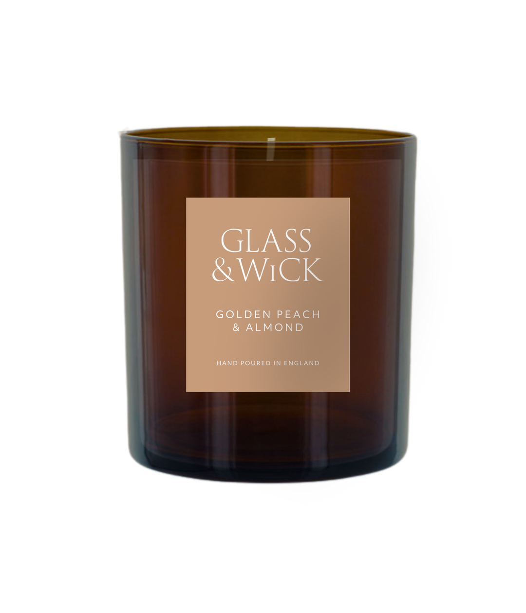 Golden Peach &amp; Almond Amber Candle