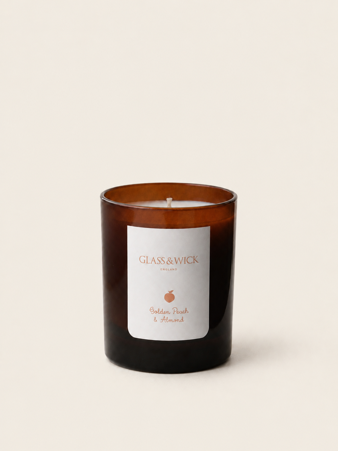 Golden Peach &amp; Almond Amber Candle
