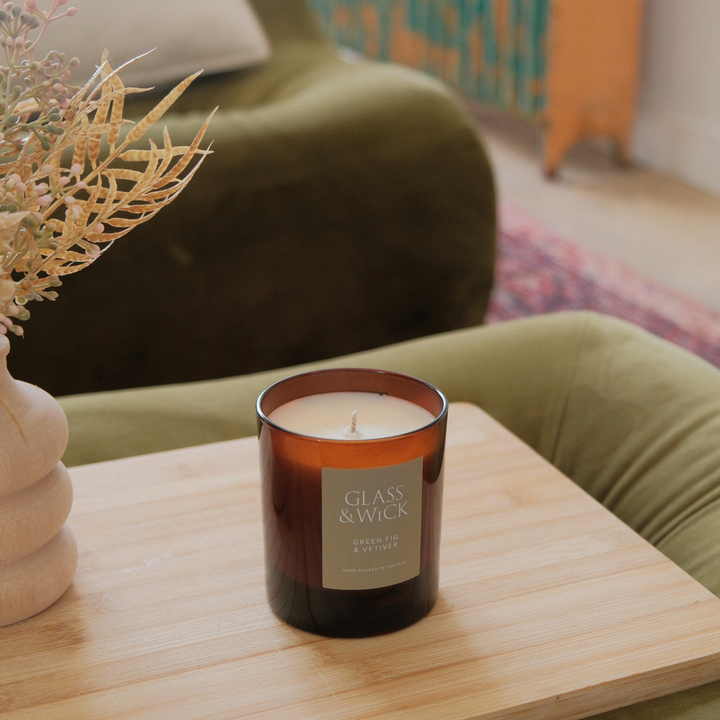 Green Fig &amp; Vetiver Amber Candle