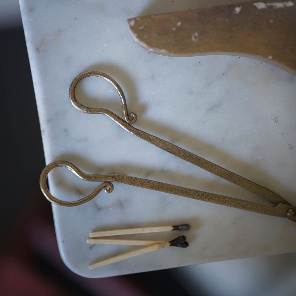 Antique brass wick trimming scissors